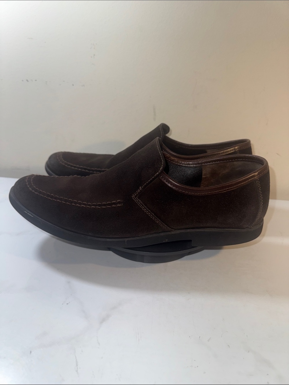 Hush Puppies Men's Reminisce Dark Brown Leather Slip-On Loafers - Size 10M
